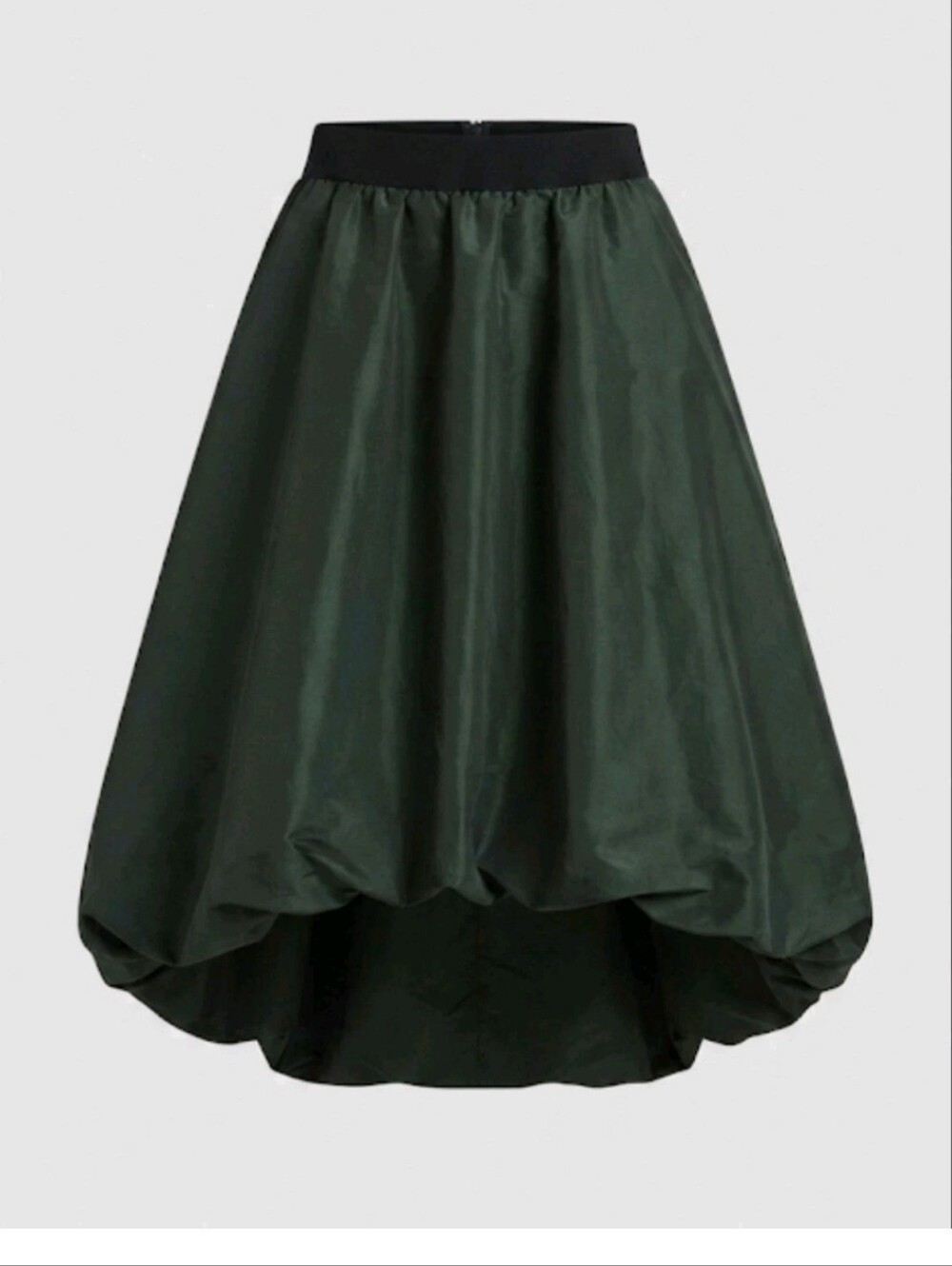 Adrianna Papell Black Taffeta Bubble Hem Maxi Skirt Evening Formal L